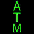 Vertical Green Atm Handmade Art Neon Sign