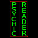 Vertical Green Psychic Reader Red Border Handmade Art Neon Sign