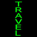 Vertical Green Travel Handmade Art Neon Sign