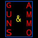 Vertical Guns And Ammo Handmade Art Neon Sign