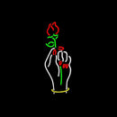 Vertical Nails Logo With Flower Handmade Art Neon Sign