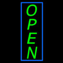 Vertical Open With Blue Border Handmade Art Neon Sign