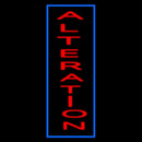 Vertical Red Alteration Blue Border Handmade Art Neon Sign