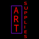 Vertical Red Art Supplies Handmade Art Neon Sign