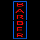 Vertical Red Barber With Blue Border Handmade Art Neon Sign