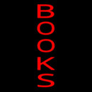 Vertical Red Books Handmade Art Neon Sign