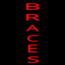 Vertical Red Braces Handmade Art Neon Sign
