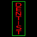 Vertical Red Dentist Green Border Handmade Art Neon Sign