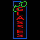 Vertical Red Glasses With Logo Handmade Art Neon Sign