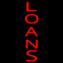 Vertical Red Loans Handmade Art Neon Sign