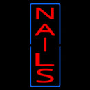 Vertical Red Nails With Blue Border Handmade Art Neon Sign