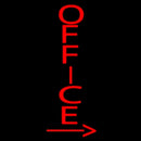 Vertical Red Office With Arrow Handmade Art Neon Sign