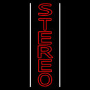 Vertical Red Stereo Block White Line Handmade Art Neon Sign
