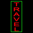 Vertical Red Travel Green Border Handmade Art Neon Sign