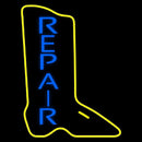 Vertical Shoe Blue Repair Handmade Art Neon Sign