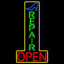 Vertical Shoe Repair Open Handmade Art Neon Sign