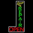 Vertical Shoe Repair Red Open Handmade Art Neon Sign