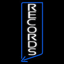 Vertical White Records Handmade Art Neon Sign