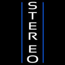 Vertical White Stereo Block Blue Line 1 Handmade Art Neon Sign
