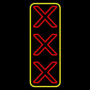 Vertical Xxx With Yellow Border Handmade Art Neon Sign