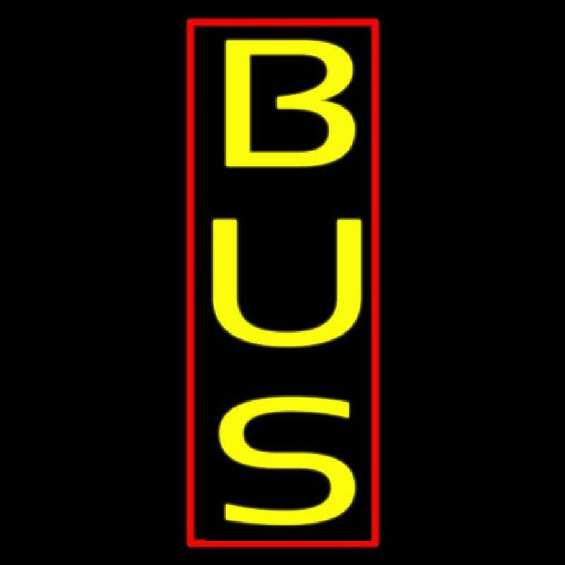 Vertical Yellow Bus Handmade Art Neon Sign