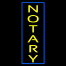 Vertical Yellow Notary Blue Border Handmade Art Neon Sign