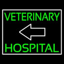 Veterinary Hospital With Arrow Handmade Art Neon Sign