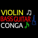 Violin Bass Guitar Conga 2 Handmade Art Neon Sign