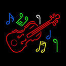 Violin Logo Block Handmade Art Neon Sign