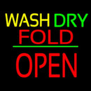 Wash Dry Fold Block Open Green Line Handmade Art Neon Sign