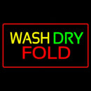 Wash Dry Fold Red Border Handmade Art Neon Sign