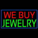 We Buy Jewelry Rectangle Blue Handmade Art Neon Sign