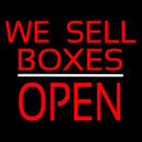 We Sell Boxes Block Open White Line Handmade Art Neon Sign