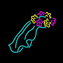 Wedding Veil Clipart Handmade Art Neon Sign