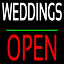 Weddings Block Open Green Line Handmade Art Neon Sign