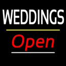 Weddings Open Yellow Line Handmade Art Neon Sign