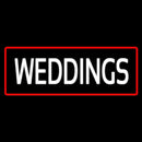 Weddings Rectangle Red Handmade Art Neon Sign