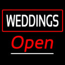 Weddings White Open Red Handmade Art Neon Sign