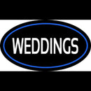 Weddings White Oval Blue Handmade Art Neon Sign