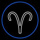 White Aries Blue Border Handmade Art Neon Sign