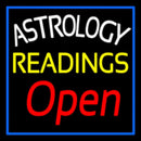 White Astrology Yellow Readings Red Open And Blue Border Handmade Art Neon Sign