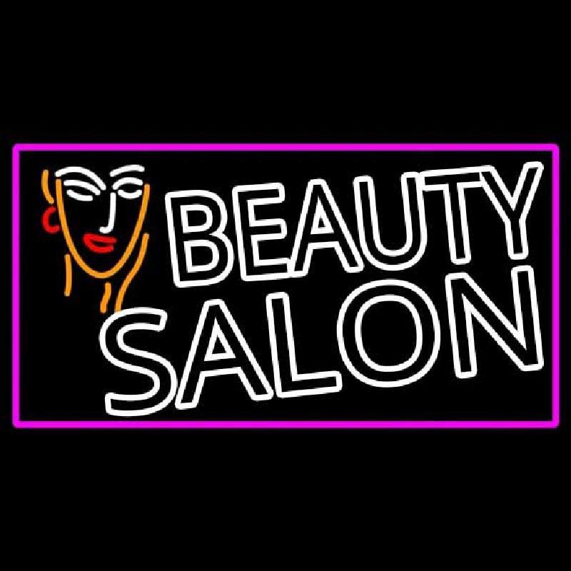 White Beauty Salon With Girl Handmade Art Neon Sign
