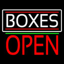 White Boxes Red Double Line With Open 1 Handmade Art Neon Sign