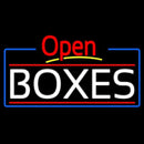 White Boxes Red Double Line With Open 4 Handmade Art Neon Sign