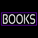 White Books Purple Border Handmade Art Neon Sign