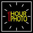 White Border With 1 Hour Photo Handmade Art Neon Sign