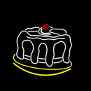 White Cake With Cherry Handmade Art Neon Sign