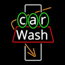 White Car Wash Orange Arrow Handmade Art Neon Sign