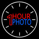 White Circle With 1 Hour Photo Handmade Art Neon Sign