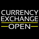 White Currency Exchange Open Handmade Art Neon Sign